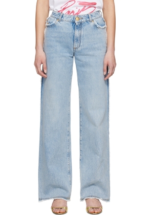 Balmain Blue Straight-Leg Denim Jeans
