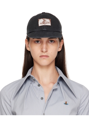Vivienne Westwood Black Cotton Twill Baseball Cap