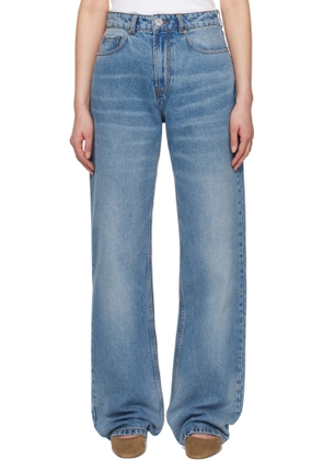 AMI Paris Blue Cotton Large Fit Jeans