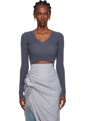 Vivienne Westwood Blue Bea Cropped Sweater