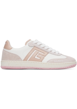 Balmain White & Pink Swan Sneakers