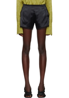 Dries Van Noten Black Silk Mini Shorts