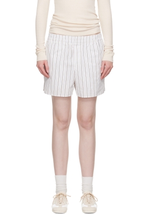AMI Paris White Cotton Elasticated Shorts
