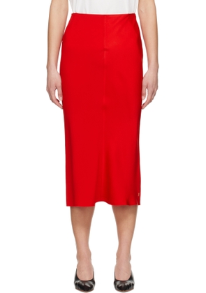 AMI Paris Red Straight Midi Skirt