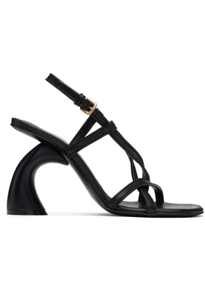 Dries Van Noten Black Leather Heeled Sandals