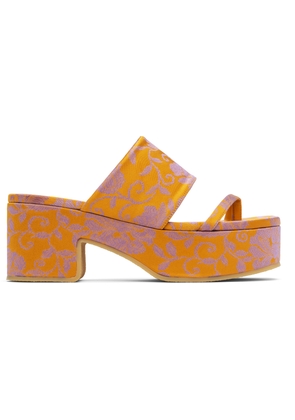 Dries Van Noten Orange Platform Heeled Sandals