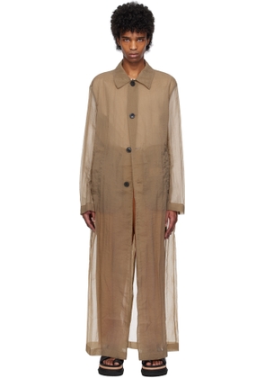 Dries Van Noten Brown Loose Fit Mac Coat
