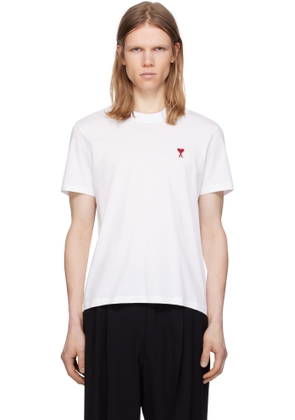 AMI Paris White Cotton Ami de Coeur T-shirt