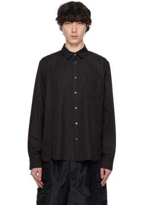 sacai Black Cotton Poplin Shirt