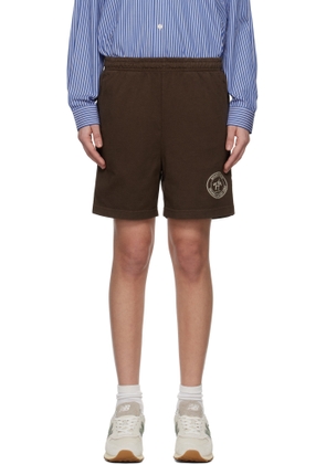 Sporty & Rich Brown 'Riding Club' Gym Shorts