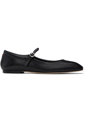Aeyde Black Uma Leather Mary-Jane Ballerina Flats