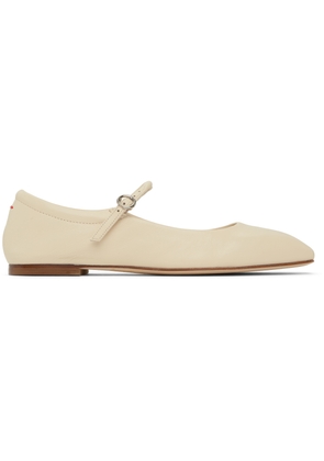 Aeyde Off-White Uma Leather Mary-Jane Ballerina Flats