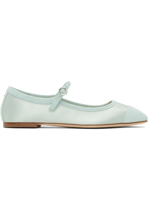 Aeyde Blue Uma Satin Toe-Cap Ballerina Flats
