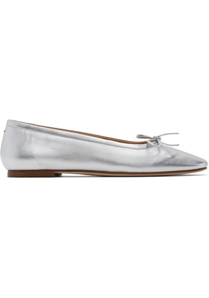 Aeyde Silver Delfina Leather Ballerina Flats