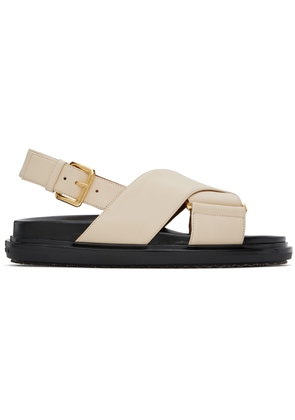 Marni Off-White Leather Fussbett Sandals