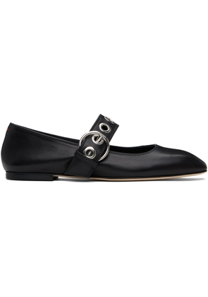Aeyde Black Uma Eyelet Ballerina Flats
