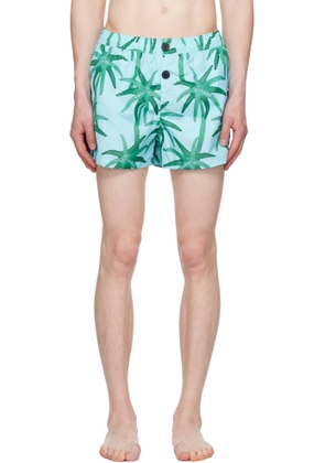 JACQUEMUS Blue & Green La Croisière 'The Puntini' Swim Shorts