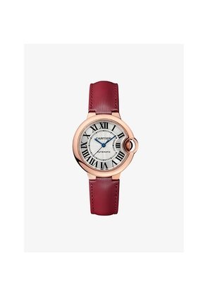 Mens Crwgbb0037 Ballon Bleu De Cartier 18ct Rose-Gold and Leather Self-Winding Mechanical Watch