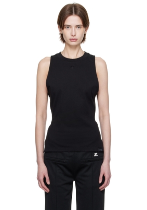 Courrèges Black Fitted Tank Top