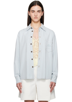 Victoria Beckham Blue Oversized Denim Shirt
