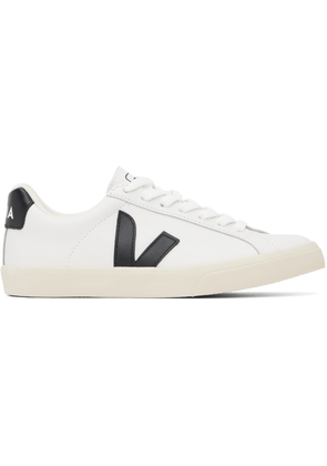 VEJA White & Black Esplar Leather Sneakers