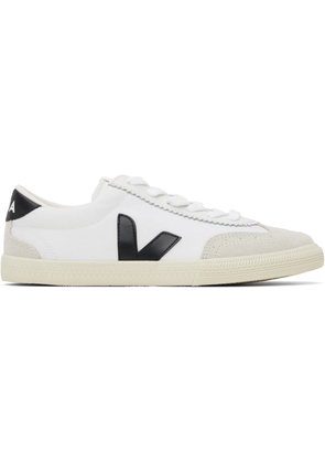 VEJA White & Black Volley Canvas Sneakers