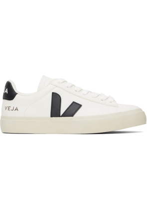 VEJA White & Black Campo Leather Sneakers