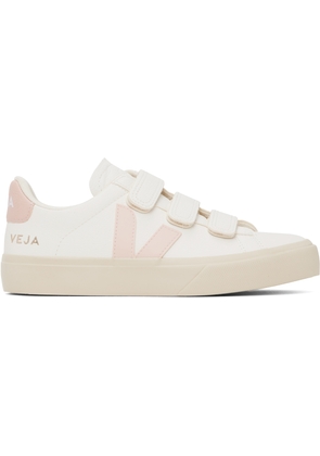 VEJA White & Pink Recife Leather Sneakers