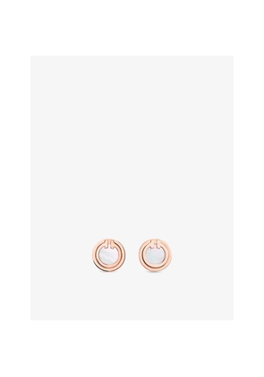 Tiffany & Co Tiffany T 18ct Rose-Gold and Mother-Of-Pearl Earrings