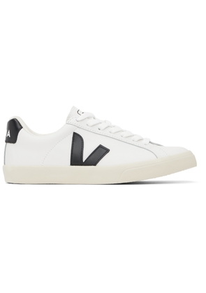 VEJA White & Black Esplar Leather Sneakers