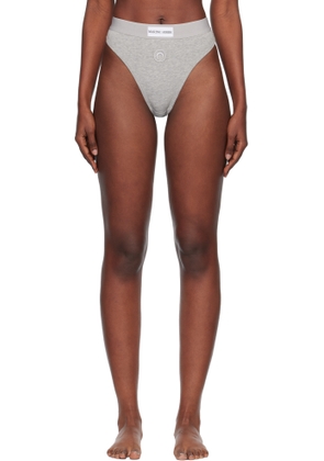 Marine Serre Gray Moon Logo Stretched Jersey High-Waist Briefs