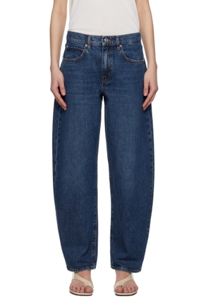 FRAME Blue Low Slung Barrel Jeans