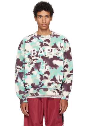 BAPE Blue & Purple Map Camo Crewneck Sweatshirt