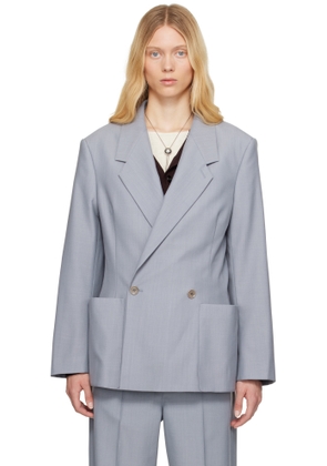 LEMAIRE Blue Double Breasted Tailored Blazer