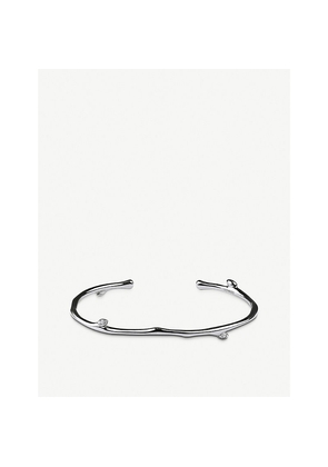 Womens Shaun Leane Cherry Blossom Sterling Silver and Diamond Bangle