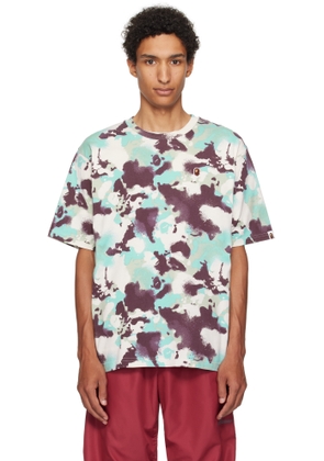 BAPE Blue & Purple Map Camo Ape Head One Point T-shirt