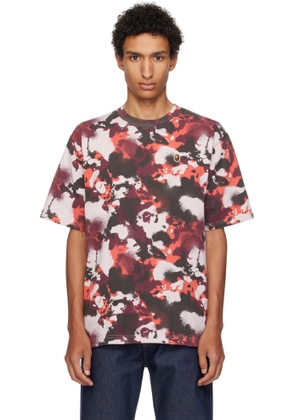 BAPE Red & Purple Map Camo Ape Head One Point T-shirt