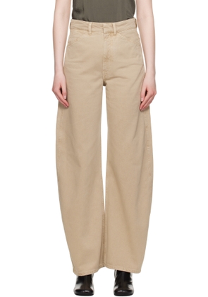 LEMAIRE Beige High Waisted Curved Jeans