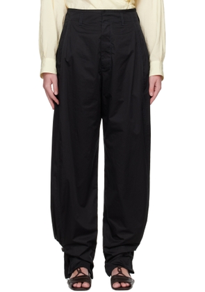 LEMAIRE Black Soft Volume Trousers
