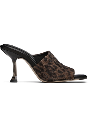 Miista Brown & Black Miri Animal Print Mules