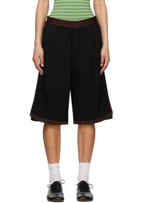 Wales Bonner Black & Brown Ossie Shorts