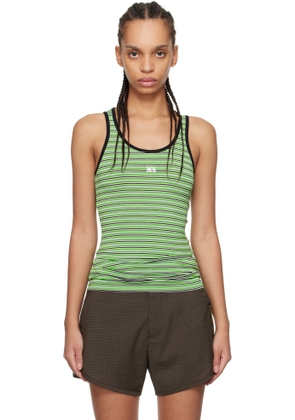 Wales Bonner Black & Green Sonic Tank Top