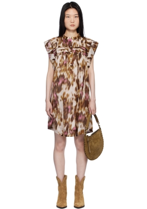 Isabel Marant Etoile Off-White & Tan Leazali Minidress