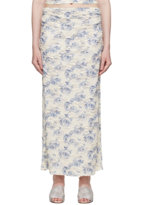 BEC + BRIDGE Off-White & Blue Riva Maxi Skirt
