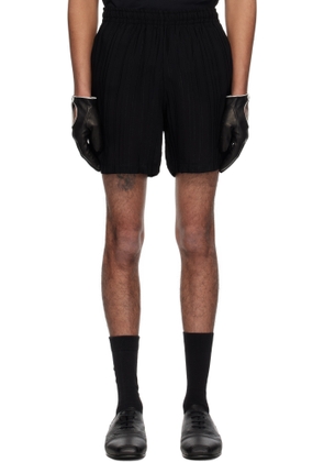 Ernest W. Baker Black Pin Stripe Track Shorts
