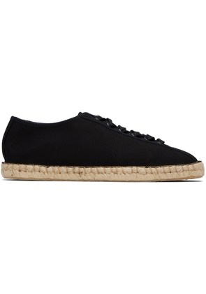 LEMAIRE Black Linoleum Laced Espadrilles
