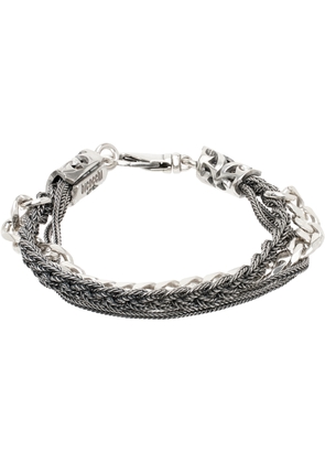 Emanuele Bicocchi Silver Double Braided Chain Bracelet