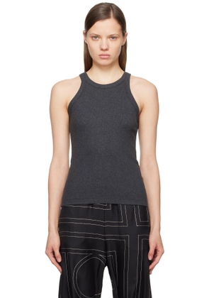 TOTEME Gray Curved Rib Tank Top