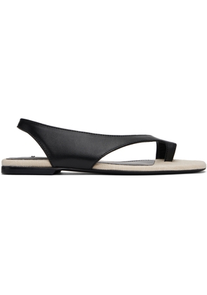 TOTEME Black Leather Thong Sandals