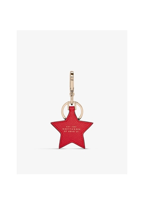 Womens Smythson Panama Star-Shaped Leather Keyring